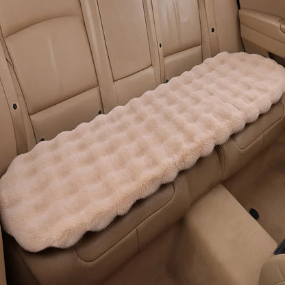 Winter Plush Car Seat Covers – Ultra-Soft Rabbit Fur Cushion Pads for Warmth, Universal Fit Auto Chair Protectors