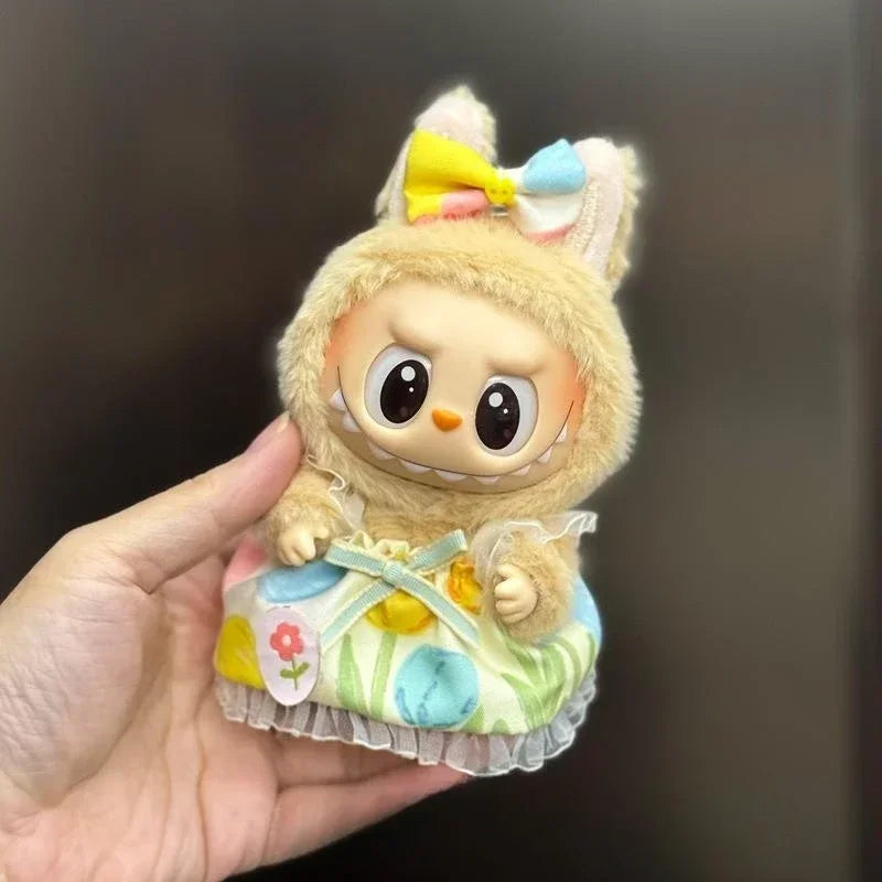 Mini Plush Doll Clothes Set – Kpop EXO Labubu Idol Overalls Outfit for 15-17cm Dolls, Clothing Gift