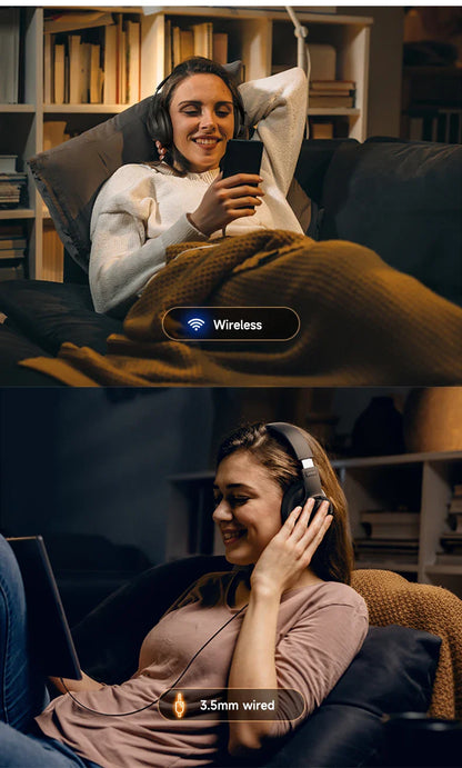 Picun B8 Bluetooth Headphones - 120H Playtime, Wireless Over-Ear Headset, 3EQ Mode, Low Latency, Hands-Free Calls