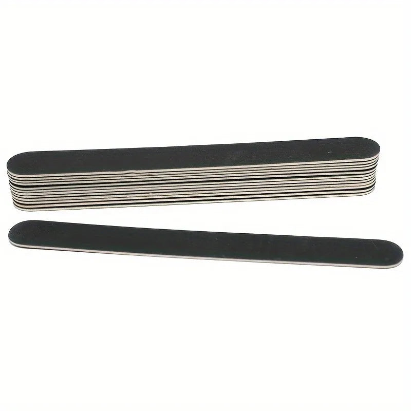 5/10/50PCS Professional Double-Sided Nail Files – 100/180 Grit Black Emery Boards for Salon & Home Nail Care