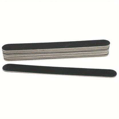 5/10/50PCS Professional Double-Sided Nail Files – 100/180 Grit Black Emery Boards for Salon & Home Nail Care