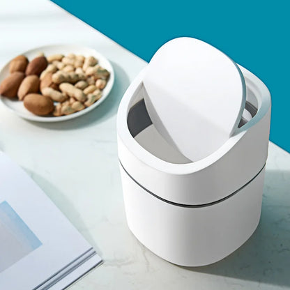 Mini Desktop Trash Can - Compact Plastic Waste Bin for Office, Bathroom & Home
