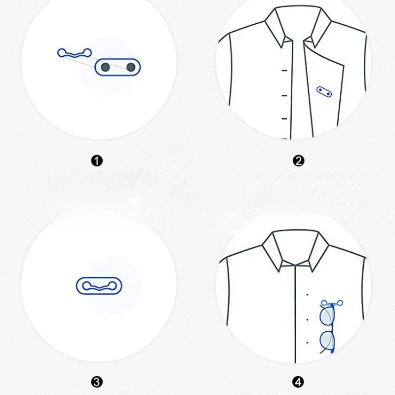 Multi-Function Portable Magnetic Eyeglass Clip Holder – Zinc Alloy Brooch Pin for Glasses, Headset, and Metal Buckle