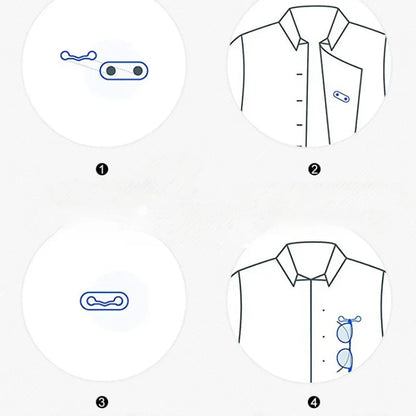 Multi-Function Portable Magnetic Eyeglass Clip Holder – Zinc Alloy Brooch Pin for Glasses, Headset, and Metal Buckle