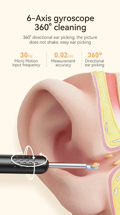 Ear Wax Removal Tool with 8M HD Camera – Ear Cleaner Endoscope with 6 LED Lights, Ear Cleaning Kit for Adults & Children