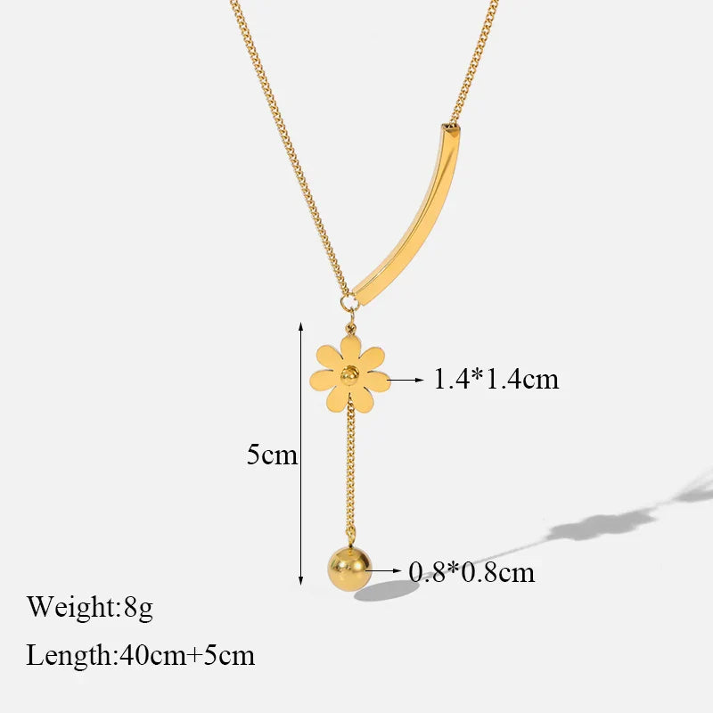 GANEMLY 316L Stainless Steel Water Drop Pendant Necklace – Trendy 18K Gold Plated Women’s Jewelry Gift