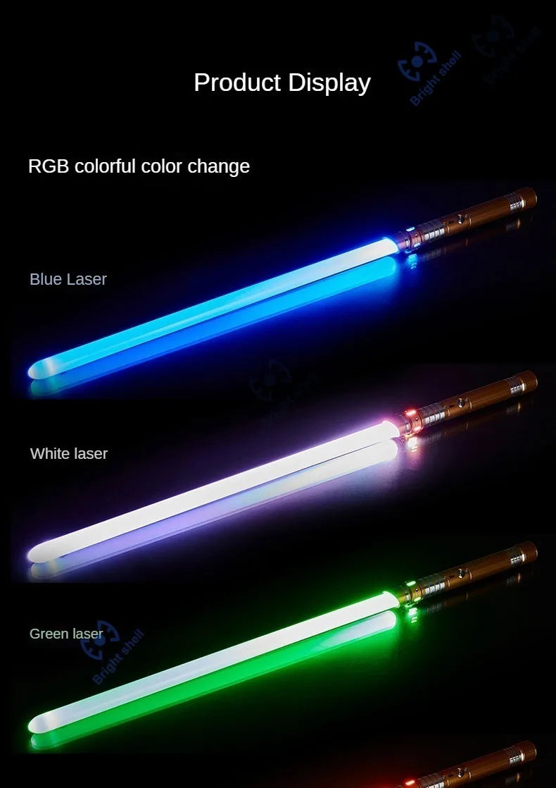 RGB Metal Lightsaber Toy – 15-Color Changing Laser Sword with Sound Effects, Force FX Jedi Blaster Gift for Kids