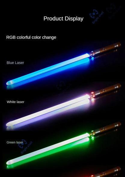 RGB Metal Lightsaber Toy – 15-Color Changing Laser Sword with Sound Effects, Force FX Jedi Blaster Gift for Kids