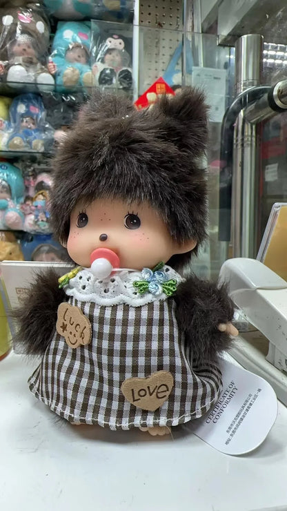 Kawaii Silver Medal Monkey Plush Doll 15cm – Cute Bag Pendant Toy Gift for Kids & Girls