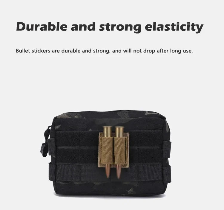DIZETION Tactical 2-Round Holder Patch – Adhesive Hook & Loop Cartridge Pouch for M4 Shotgun Hunting