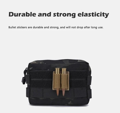 DIZETION Tactical 2-Round Holder Patch – Adhesive Hook & Loop Cartridge Pouch for M4 Shotgun Hunting