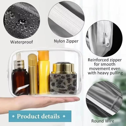 1/20PCS Transparent PVC Travel Organizer — Clear Makeup & Cosmetic Bag, Toiletry & Beauty Case