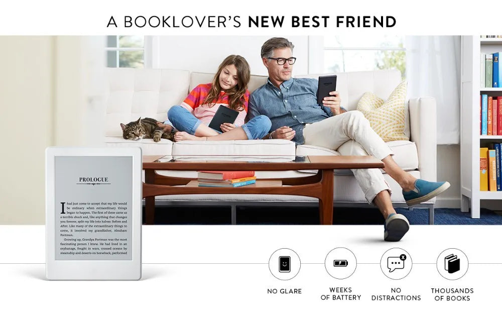 Original Kindle 8th Gen Used eBook Reader, 6-Inch E-Ink Touchscreen WiFi Ereader, Better Than Kobo Sy69j for Kindle