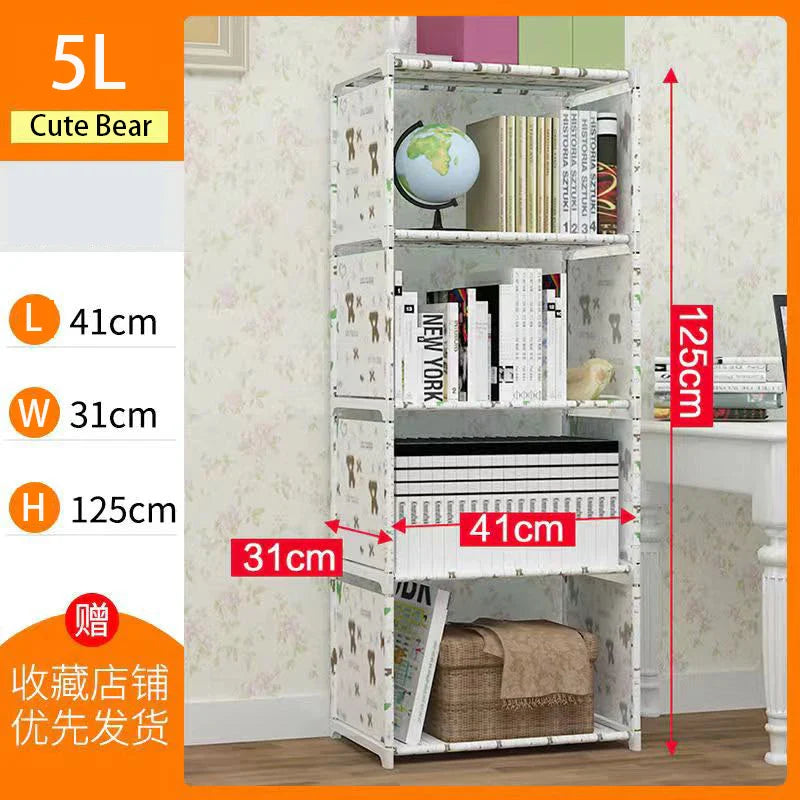 Modern Wall-Mounted Bookshelf with Gold Bookends – Decorative Bookcase for Living Room, Library & Home Office