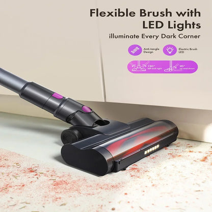Homeika Cordless Vacuum Cleaner – 23KPa Powerful Suction, 48min Runtime, LED Display for Hard Floors & Carpets