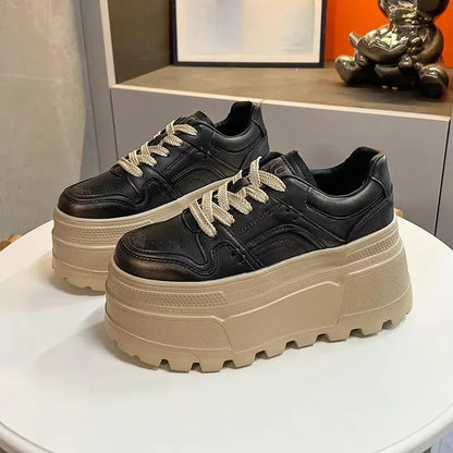 2025 Women’s Platform Running Shoes – Non-Slip Designer Lace-Up Vulcanized Sneakers, Wear-Resistant Casual Footwear