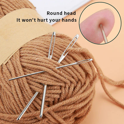 9PCS Large Eye Blunt Sewing Needles Set – Cross Stitch, Embroidery & Leather Craft Needles for Handmade Sewing Accessories