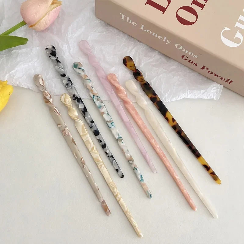 Chinese Style Hair Sticks – Vintage Acetate Resin Chopsticks, Hairpins & Headwear for Women, Wedding Jewelry Accessories