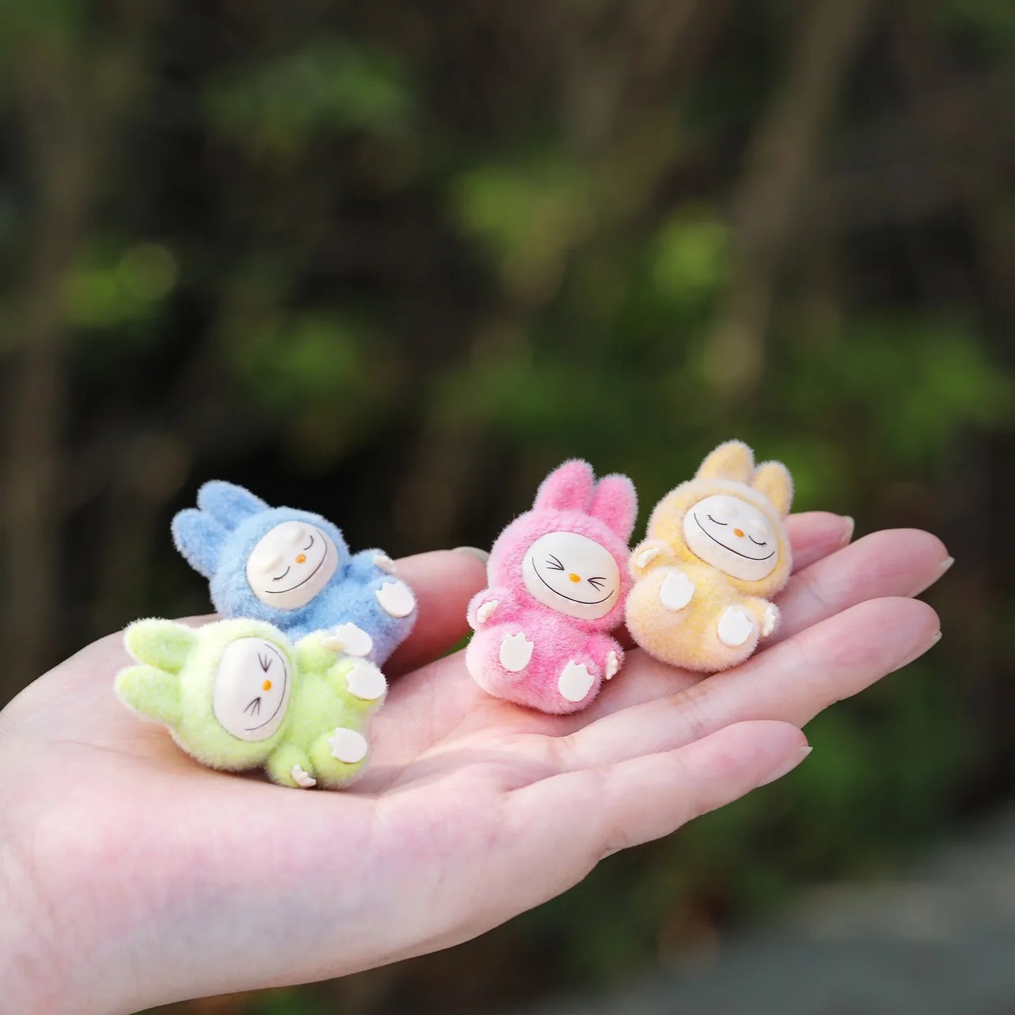 Labubu Mini Plush Toy 4.3cm – Sitting Posture Handmade Cartoon DIY Desktop Ornament Mystery Box Gift
