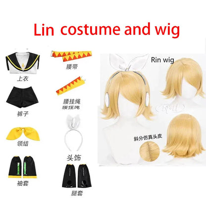 Anime Rin & Len Cosplay Costume — Kagamine JK Uniform for Halloween, Comic Con & Cosplay Outfits