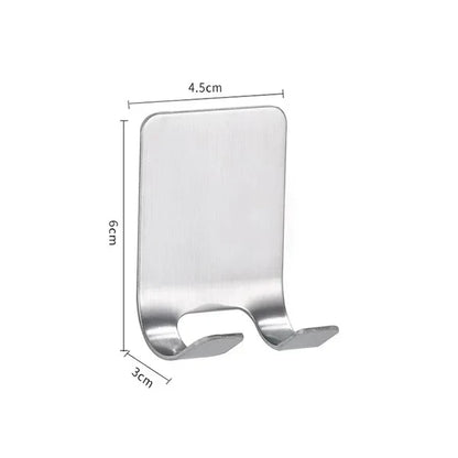 Stainless Steel Razor Holder Wall Hook – No-Drill Bathroom Shaver Storage Rack Organizer Accessories