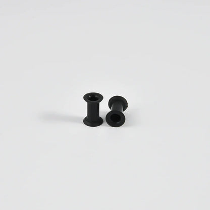 Pair of Supersize Black Silicone Double Flared Ear Tunnel Plugs — Flesh Gauge Expander Stretchers for Piercing