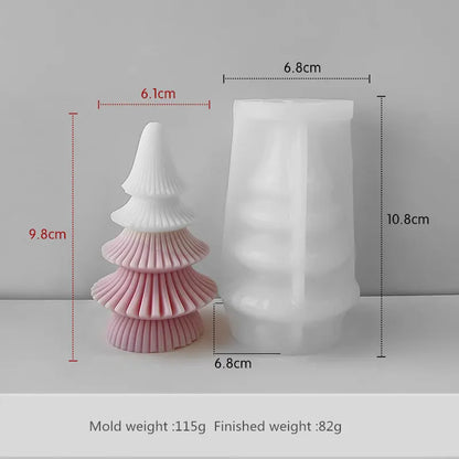 3D Origami Christmas Tree Silicone Mold — DIY Aroma Candle, Plaster & Gel Mold for Handmade Creative Holiday Decorations