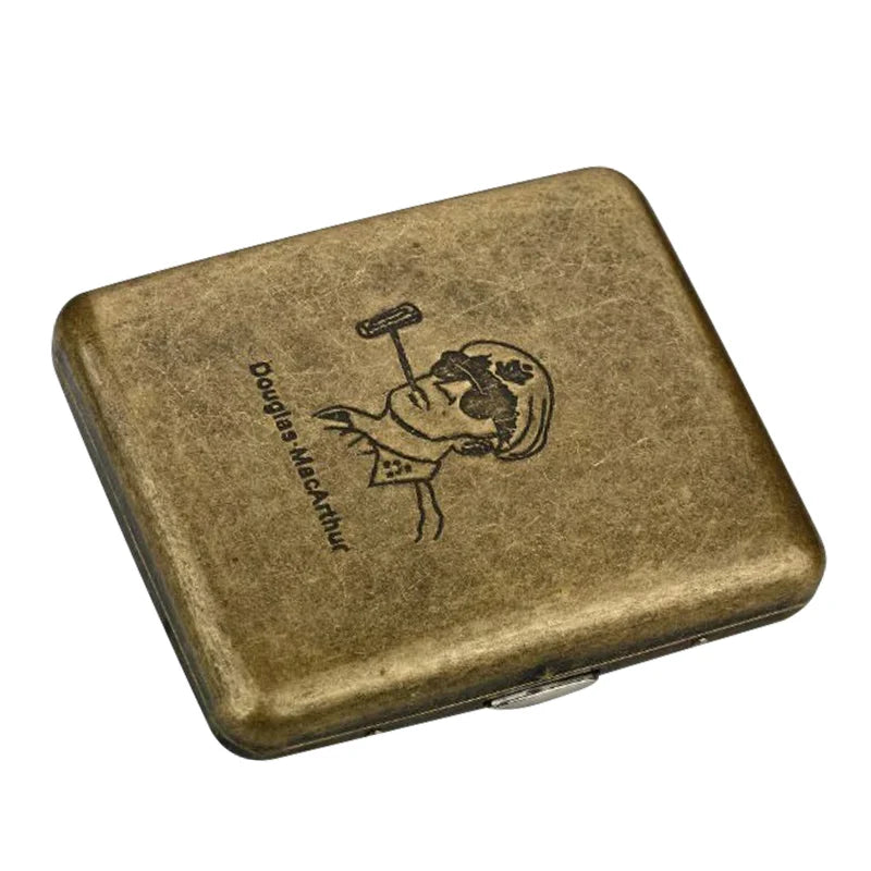 Retro Cigarette Case - Portable 20-Capacity Metal Cigarette Storage Box & Smoking Accessory