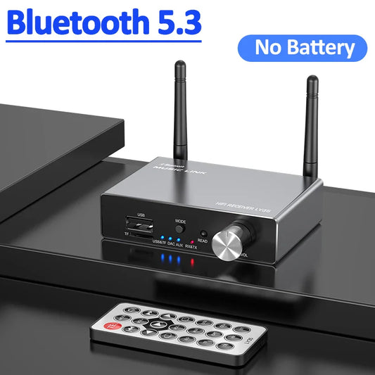 Bluetooth 5.3 Transmitter & Receiver | Low Latency Stereo AUX 3.5mm, Optical Wireless Audio Adapter with Remote Control for TV & PC