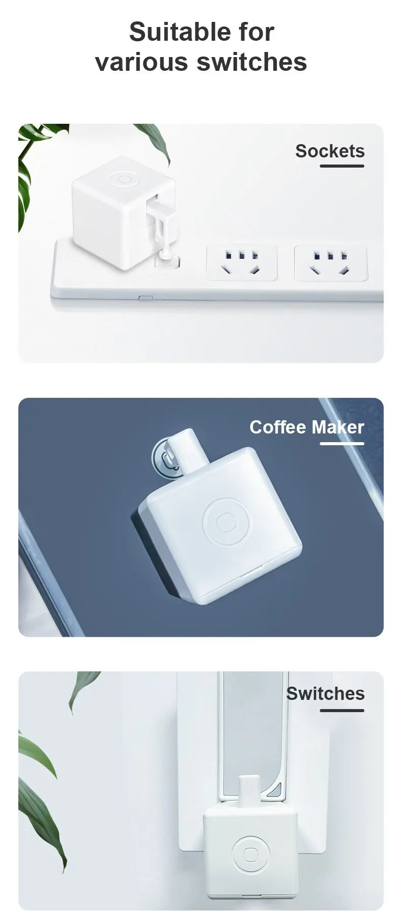 Tuya Zigbee Bluetooth Fingerbot Plus — Smart Button Pusher Switch Bot, Works with Alexa, Google Home & Smart Life App