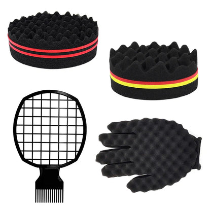 Afro Twist Hair Comb Sponge - Curly Hair Sponge Brush for Men & Women, Personal Styling for Hairdressers