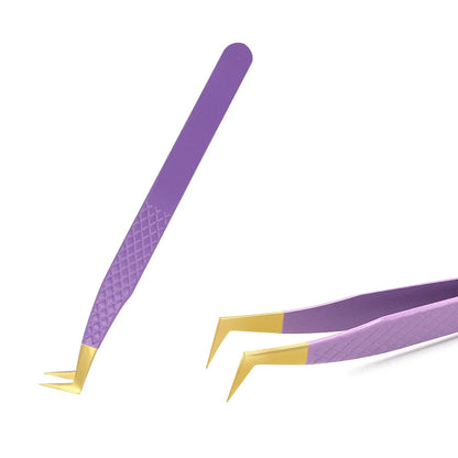 AILEISHI Eyelash Tweezers — Stainless Steel High Precision Anti-Static Extension Tool