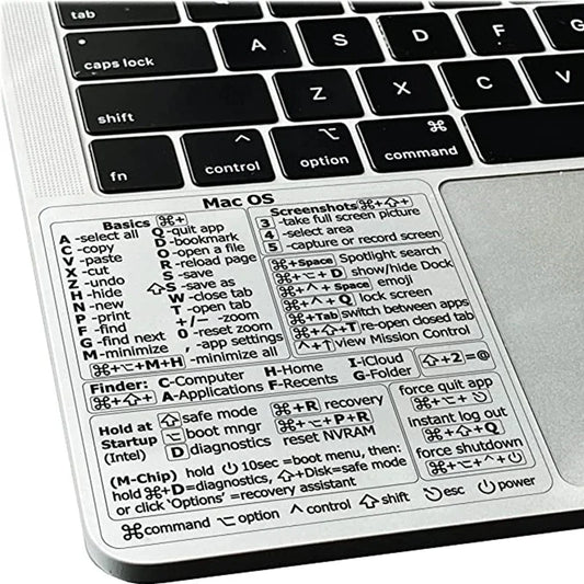 Keyboard Shortcut Stickers - Reference Adhesive Short Cut Sticker for PC, Laptop, Desktop, Apple Mac, Chromebook, Windows, Photoshop