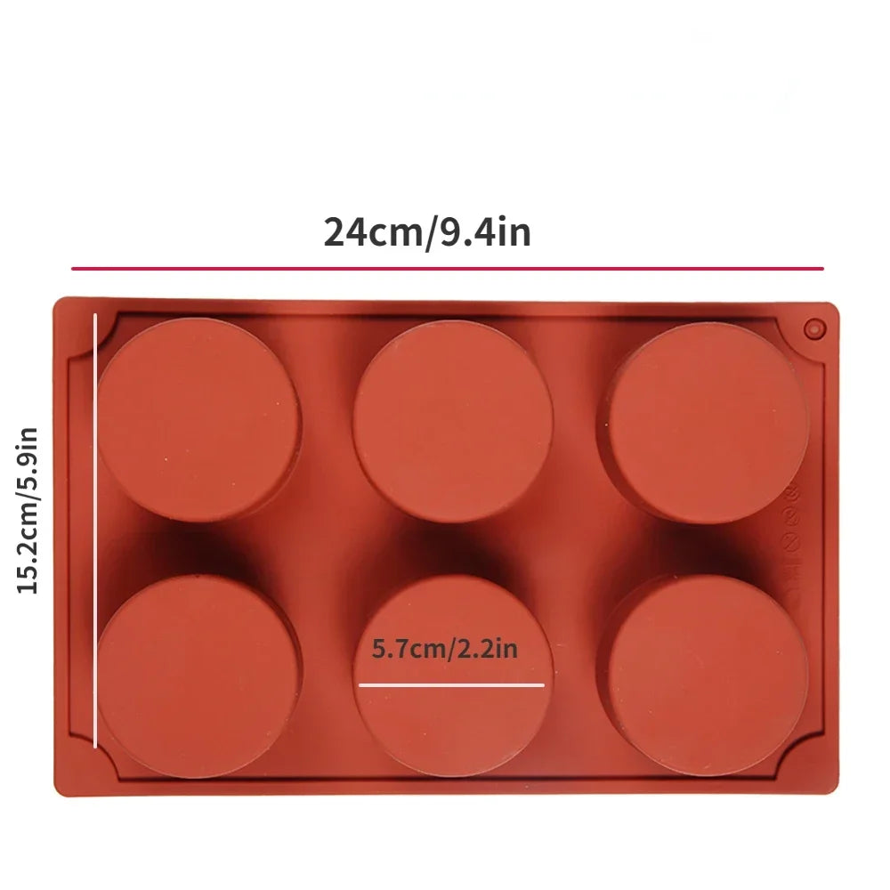 8-Cavity Round Silicone Cake Mold — Chocolate, Oreo, Cookie, Jelly, Pudding, Soap & Cheesecake Baking Tool