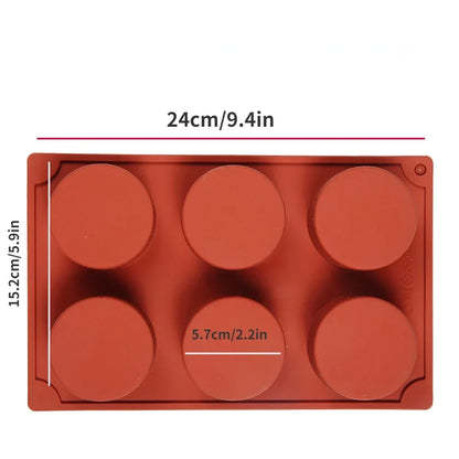 8-Cavity Round Silicone Cake Mold — Chocolate, Oreo, Cookie, Jelly, Pudding, Soap & Cheesecake Baking Tool
