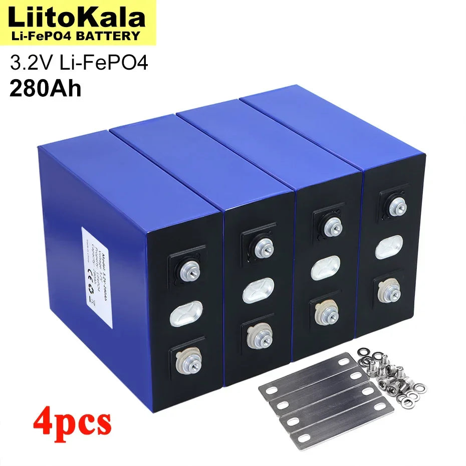 Grade A 3.2V 280Ah LiFePO4 Battery — Lithium Iron Phosphate for 12V/24V E-Scooter, RV & Solar Energy Storage