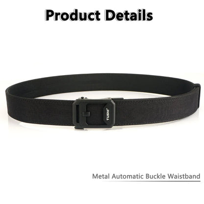 TUSHI Hard Tactical Belt for Men – Sturdy Nylon with Metal Automatic Buckle, Military & Police Duty, Outdoor IPSC Accessories