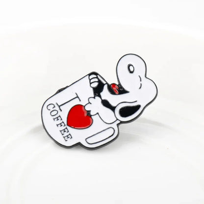 Kawaii Snoopy Alloy Brooches – Cartoon Lapel Pins for Jackets, Backpacks, Clothes, and Kids’ Gifts