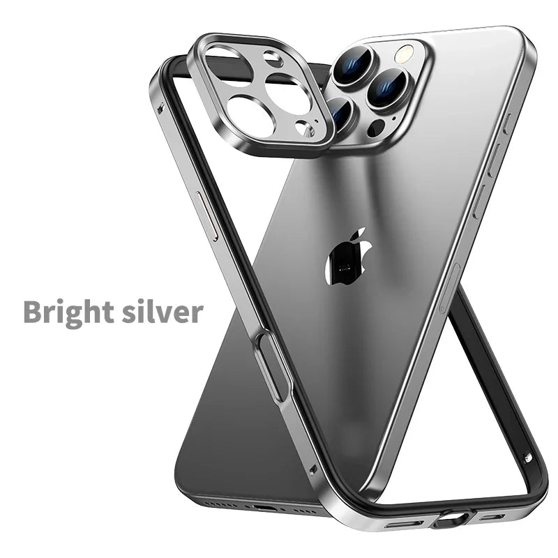 Camera Protection Hybrid Silicone & Aluminum Metal Phone Case for iPhone 16/15/14/13 Pro Max – Better Heat Bumper