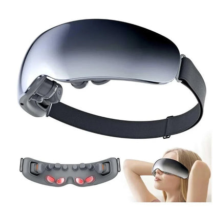 New Eye Massage Device with Heating & Vibration – Acupressure Massager with 12 Heads for Super Relaxation