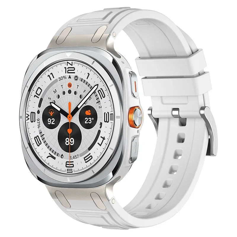 Soft Silicone Loop Strap for Samsung Galaxy Watch Ultra 47mm — Men’s Sports Band with No-Gap Curved End Bracelet