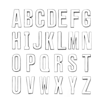 12PCS 30mm Chrome Alphabet Slide Charms A–Z – DIY Bracelet, Wristband, Pet Collar & Jewelry Making Beads