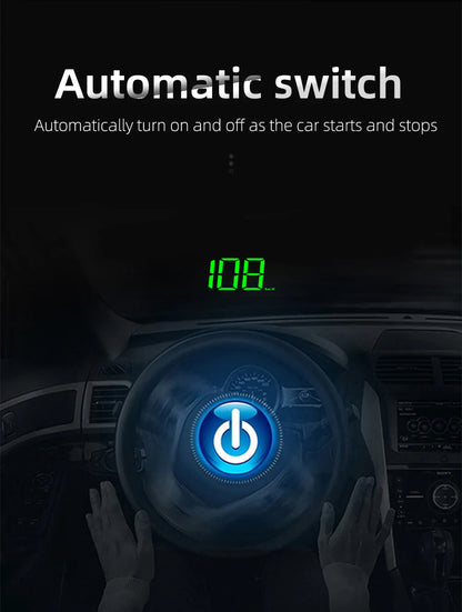 M2 Head-Up Display Digital Speedometer GPS HUD – Plug & Play Windshield Projector with Large KMH Font for All Cars