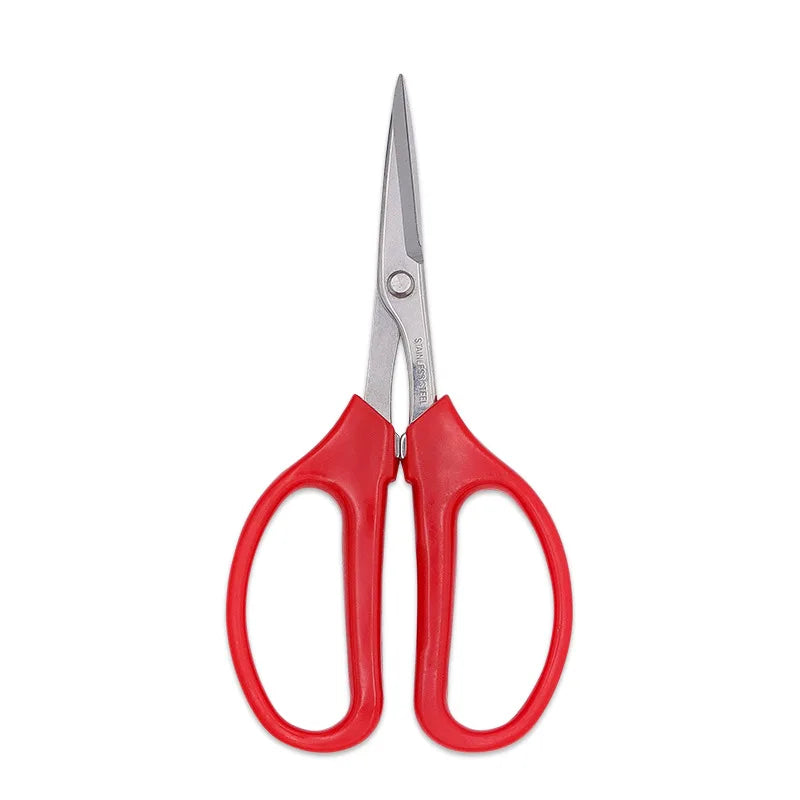Stainless Steel Fruit Scissors - Red Handle Grape Clippers and Pruning Shears for Bonsai Gardening Tools