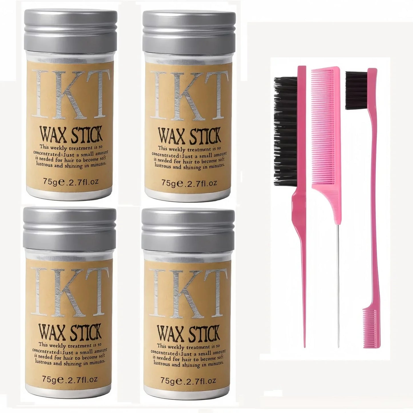 Hair Wax Stick for Kids & Women – Slick Back Gel Pomade with Brush for Toddler Flyaways & Wig Styling