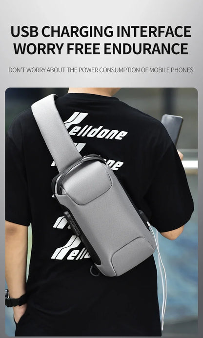 Designer Multifunction Anti-Theft USB Shoulder Bag – Travel Crossbody Messenger Sling Chest Bag for Men, Luxury Brand