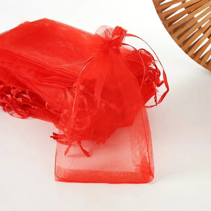 Organza Drawstring Gift Bags - 500/1000pcs Jewelry Pouches for Wedding Party Valentine Easter Packaging