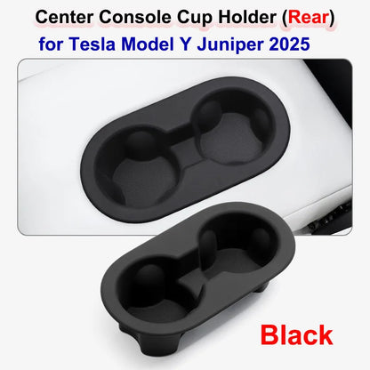 Tesla Model Y Juniper 2025 Silicone Cup Holder – Center Console Drink Bottle Rack for Front & Rear Seats Interior Accessory