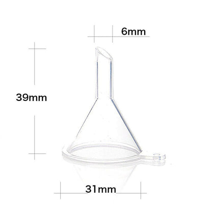 10-Piece Mini Plastic Funnels — Small Funnels for Essential Oil Bottles, Empty Lip Gloss Tubes, Perfume Bottles
