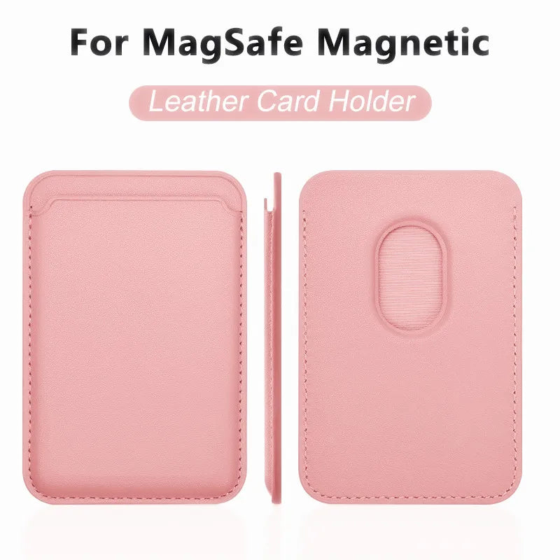 Luxury Magnetic Leather Wallet Case for iPhone 12–16 Pro Max — MagSafe Card Holder Phone Cover
